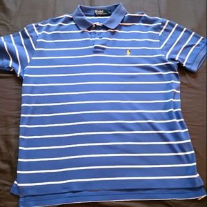 Polo by Ralph Lauren  Blue with white stripe Large